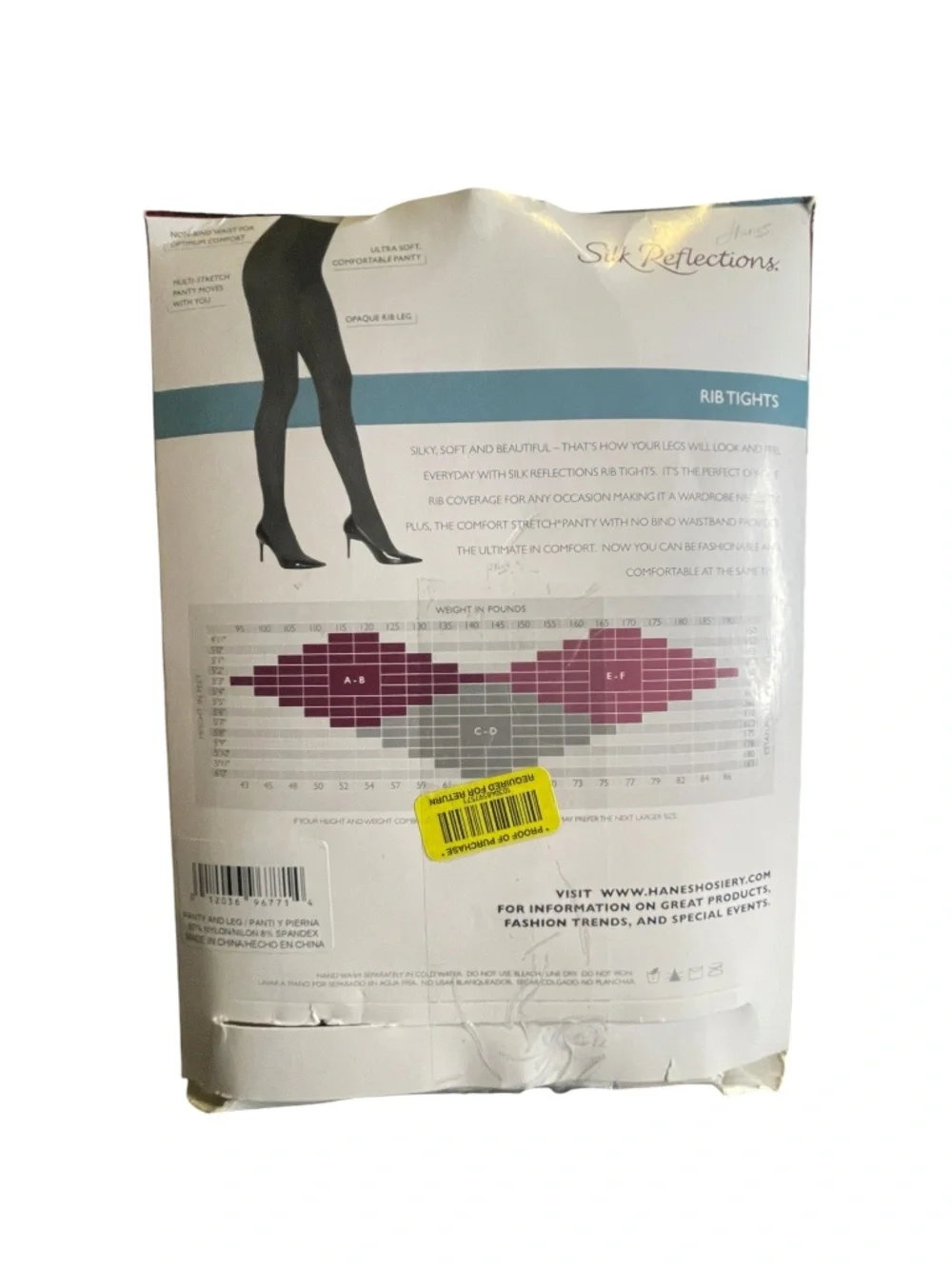 Hanes Silk Reflections Rib Tights Comfort Stretch Panty Control Top Sz CD Mocha